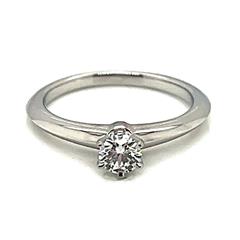 Tiffany & Co .26ct Diamond Round Brilliant Solitaire Platinum Ring